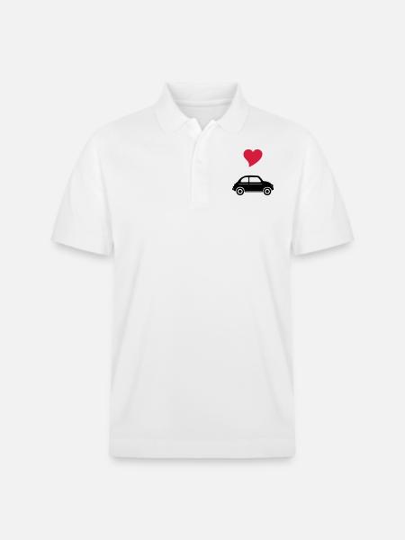 500 mit Herz - Stanley/Stella Unisex Bio-Poloshirt PREPSTER - Weiß