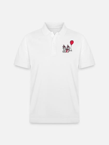 Birthday Cats 2 Friends - Stanley/Stella Unisex Organic Polo Shirt PREPSTER - white