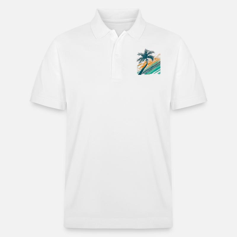 Palm Tree Logo - Stanley/Stella Unisex Bio-Poloshirt PREPSTER - Weiß