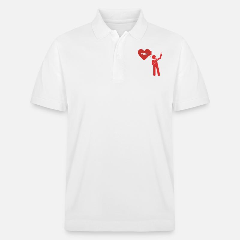 Déclaration d'amour "I love you" - Polo PREPSTER bio Stanley/Stella Unisexe - blanc