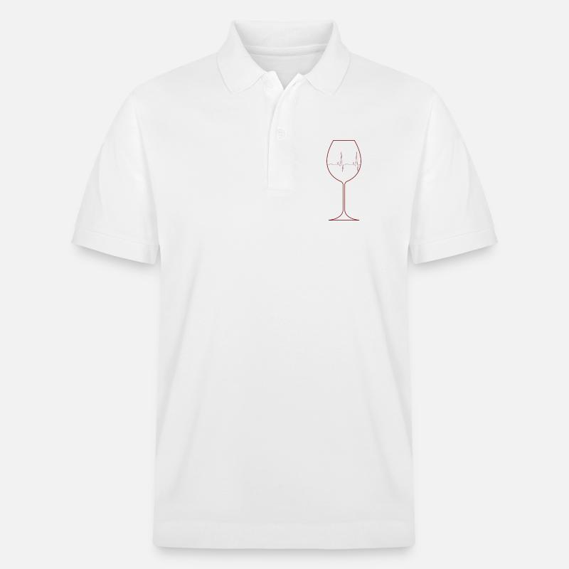 Weinglas mit Puls - Stanley/Stella Unisex Bio-Poloshirt PREPSTER - Weiß