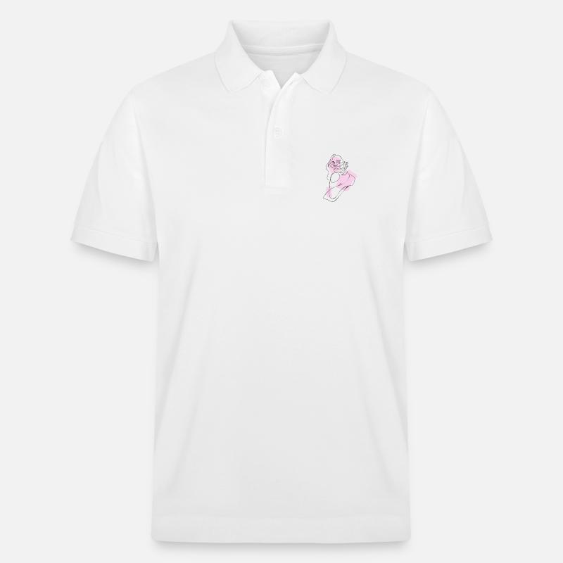 Femme en rose - Polo PREPSTER bio Stanley/Stella Unisexe - blanc