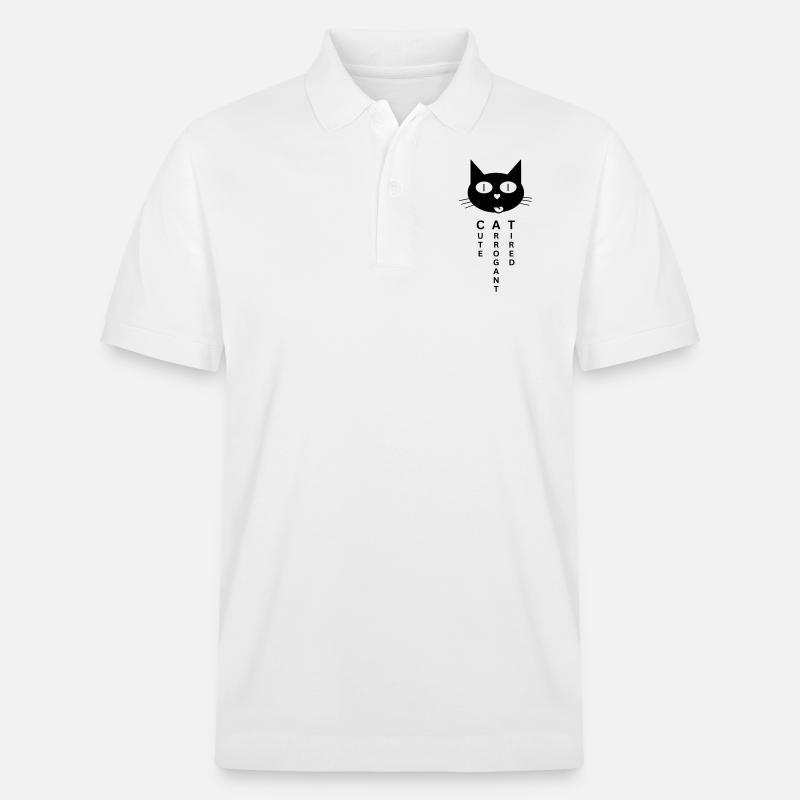 CAT - Cute Arrogant Tired - Stanley/Stella Unisex Bio-Poloshirt PREPSTER - Weiß