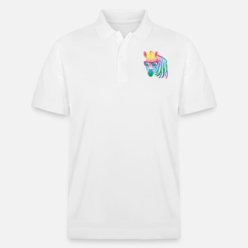 cool Zebra - Stanley/Stella Unisex Bio-Poloshirt PREPSTER - Weiß