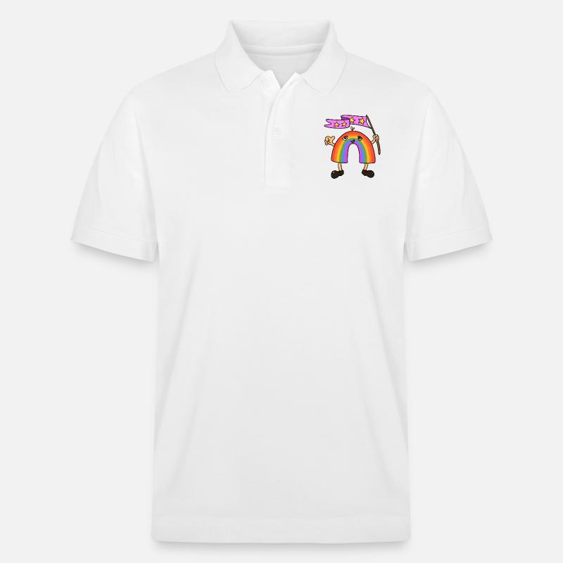 Regenbogen - Stanley/Stella Unisex Bio-Poloshirt PREPSTER - Weiß