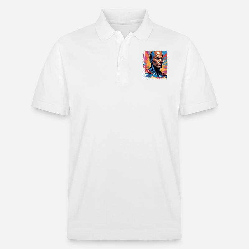 Porträt eines Sci-Fi-Superhelden - Stanley/Stella Unisex Bio-Poloshirt PREPSTER - Weiß
