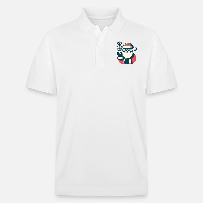 Weihnachtsmann mit Weihnachtskugel - Stanley/Stella Unisex Bio-Poloshirt PREPSTER - Weiß