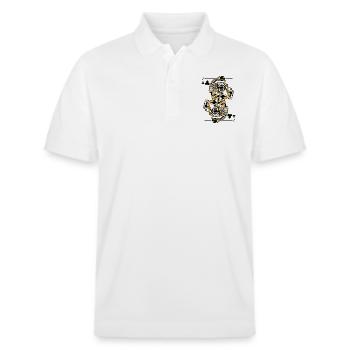 Skorpion Steampunk Kartenspiel Kreuz Jack Poker - Stanley/Stella Unisex Bio-Poloshirt PREPSTER - Weiß - Vorne - Roxy (174cm) & Andy (188cm)