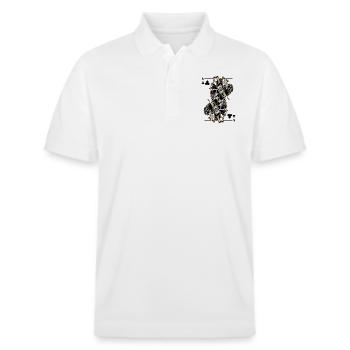 Panther Steampunk Kartenspiel Kreuz König Poker - Stanley/Stella Unisex Bio-Poloshirt PREPSTER - Weiß - Vorne - Roxy (174cm) & Andy (188cm)