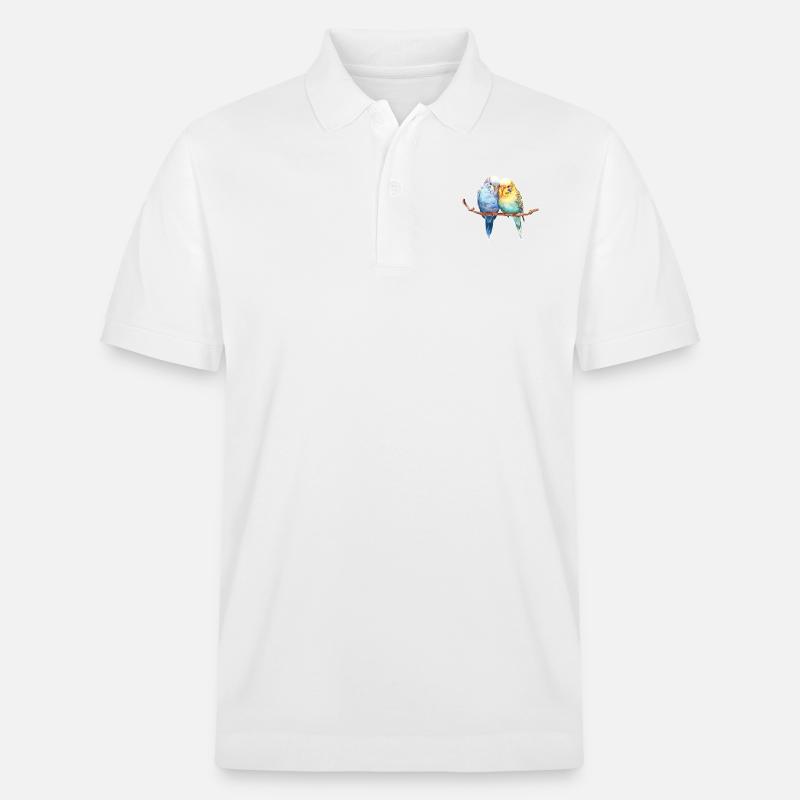 Paire de perruches - Polo PREPSTER bio Stanley/Stella Unisexe - blanc