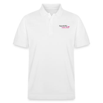 Brustkrebs Rosa Oktober - Stanley/Stella Unisex Bio-Poloshirt PREPSTER - Weiß - Vorne - Roxy (174cm) & Andy (188cm)