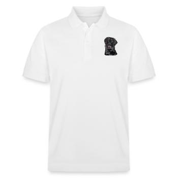 flach beschichtete Retriever-Pastelle - Stanley/Stella Unisex Bio-Poloshirt PREPSTER - Weiß - Vorne - Roxy (174cm) & Andy (188cm)