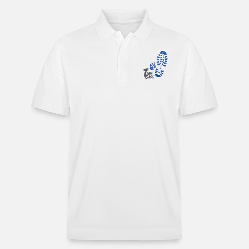 Fussabdruecke blau - Stanley/Stella Unisex Bio-Poloshirt PREPSTER - Weiß