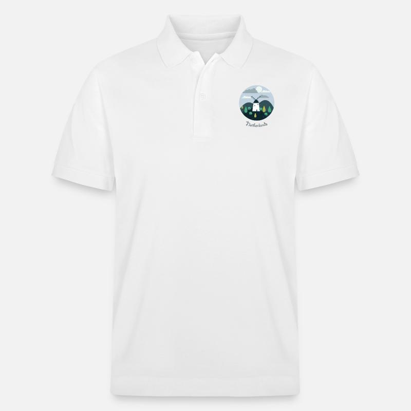 Süßes großes Niederlande Logo Geschenk Idee - Stanley/Stella Unisex Bio-Poloshirt PREPSTER - Weiß