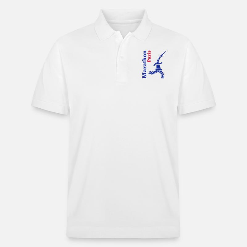 paris_marathon_eiffelturm - Stanley/Stella Unisex Bio-Poloshirt PREPSTER - Weiß