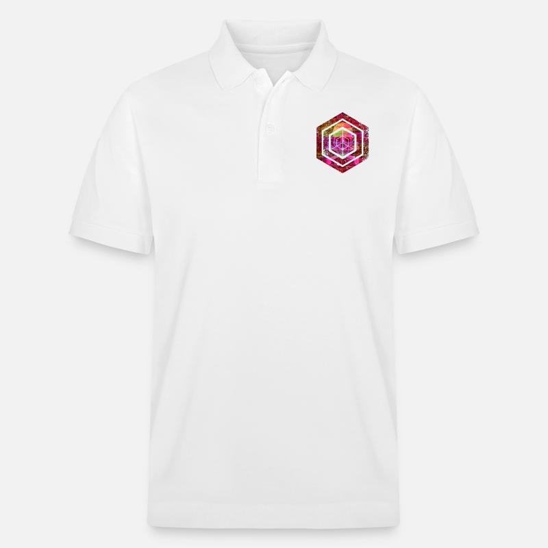 Hexagon-Programmierung Programmierer Codierung geometrisch - Stanley/Stella Unisex Bio-Poloshirt PREPSTER - Weiß