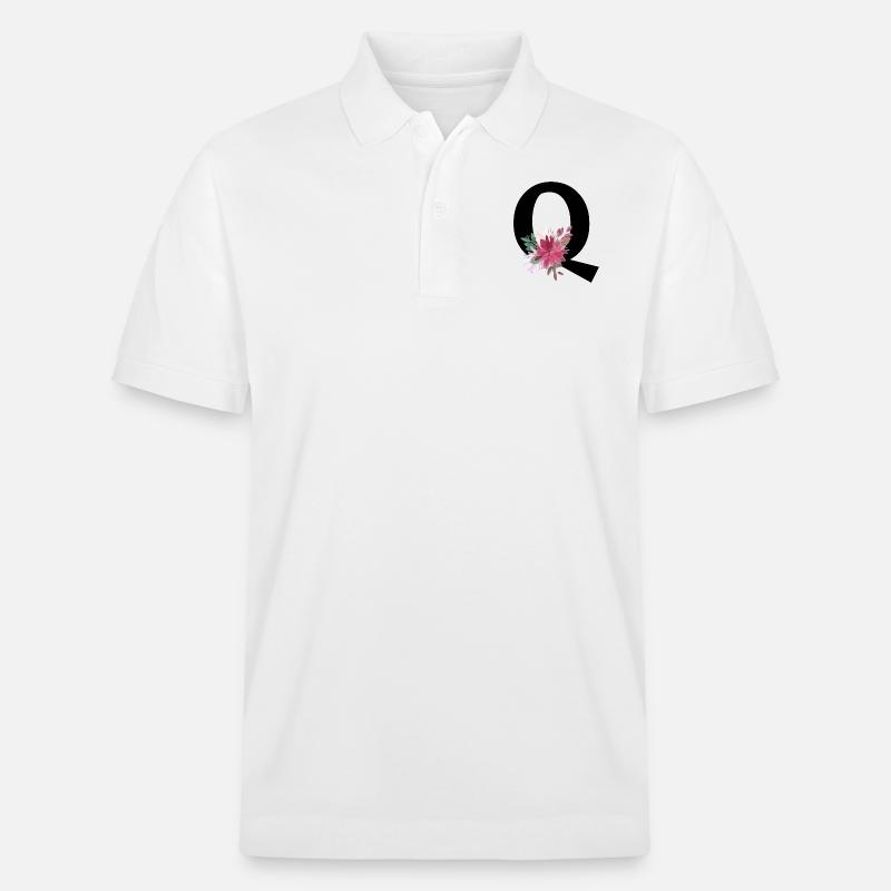 Blumenbuchstabe q - Stanley/Stella Unisex Bio-Poloshirt PREPSTER - Weiß