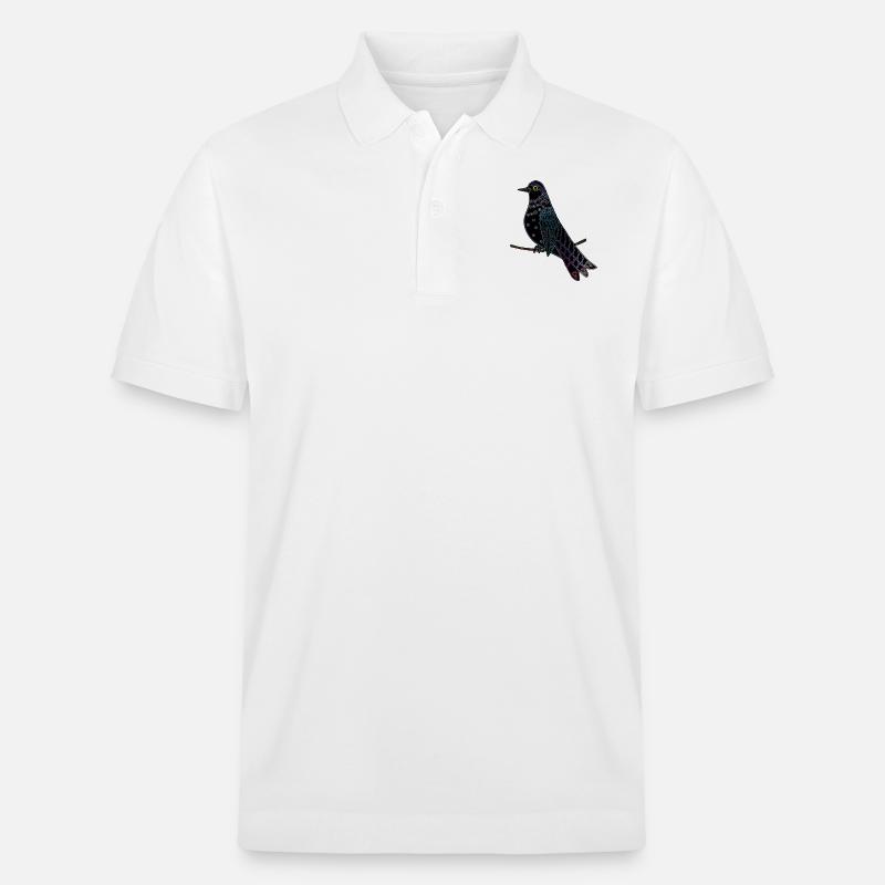 Bunter Vogel - Stanley/Stella Unisex Bio-Poloshirt PREPSTER - Weiß