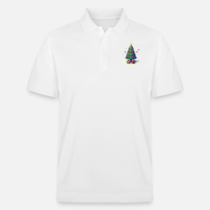 Arbre de Noël 8 bits - Polo PREPSTER bio Stanley/Stella Unisexe - blanc