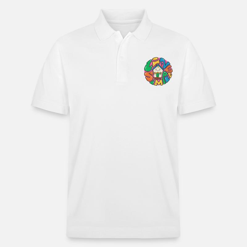 Lebe ein einfaches Tiny House - Stanley/Stella Unisex Bio-Poloshirt PREPSTER - Weiß