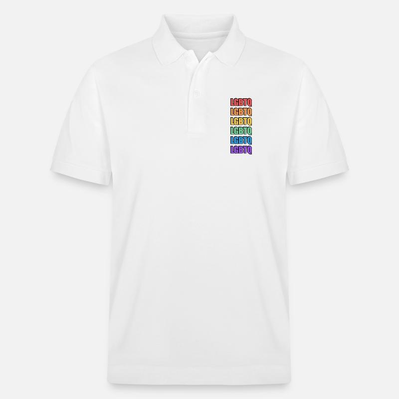 Lebendiges Regenbogen-LGBTQ-Pride-Design - Stanley/Stella Unisex Bio-Poloshirt PREPSTER - Weiß