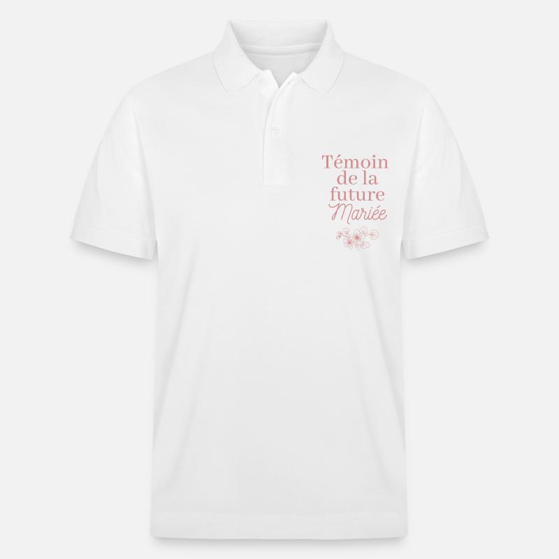 Témoin future Mariée. Team mariée. EVJF mariage. - Polo PREPSTER bio Stanley/Stella Unisexe - blanc