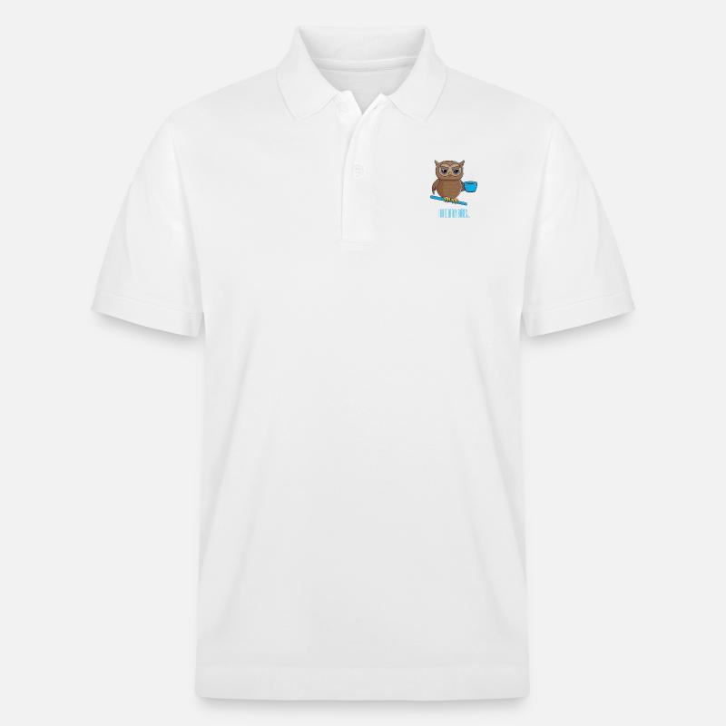 Nachteule mit Kaffee - Stanley/Stella Unisex Bio-Poloshirt PREPSTER - Weiß