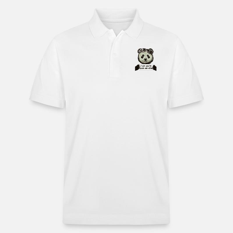 Cool Pilot Panda - Stanley/Stella Unisex Bio-Poloshirt PREPSTER - Weiß