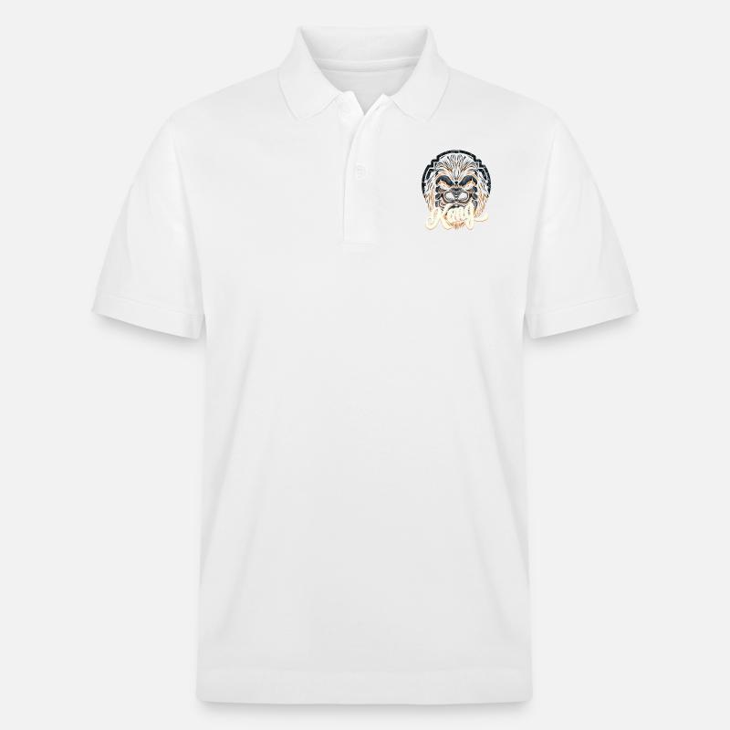 Gorilla Tier Dschungel Geschenk - Stanley/Stella Unisex Bio-Poloshirt PREPSTER - Weiß