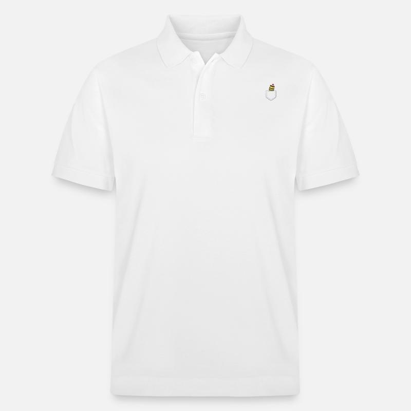 Pocket von Eiscreme Eis Geschenk - Stanley/Stella Unisex Bio-Poloshirt PREPSTER - Weiß