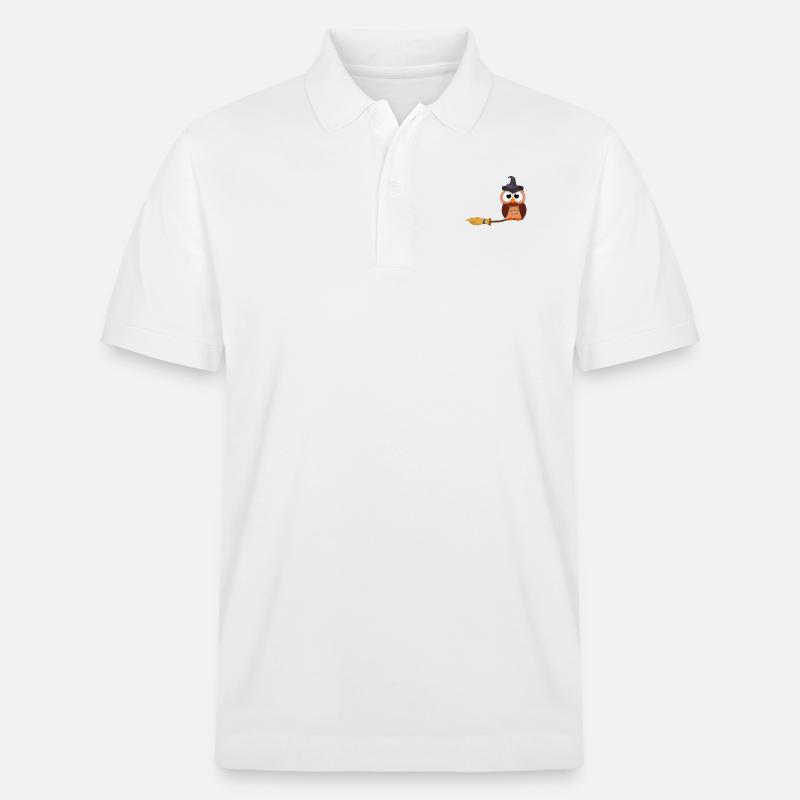 Halloween Süße Eule Hexe - Stanley/Stella Unisex Bio-Poloshirt PREPSTER - Weiß