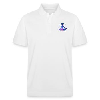 Alien Galaxy Yoga - Polo PREPSTER bio Stanley/Stella Unisexe - blanc - Devant - Roxy (174cm) & Andy (188cm)