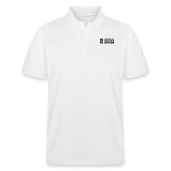 Feminism Pro Choice: no uterus. no opinion - Stanley/Stella Unisex Bio-Poloshirt PREPSTER - Weiß - Vorne - Roxy (174cm) & Andy (188cm)