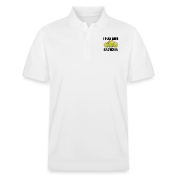 Microbiologist Microbiology Lab Staph Gift Idea - Stanley/Stella Unisex Bio-Poloshirt PREPSTER - Weiß - Vorne - Roxy (174cm) & Andy (188cm)