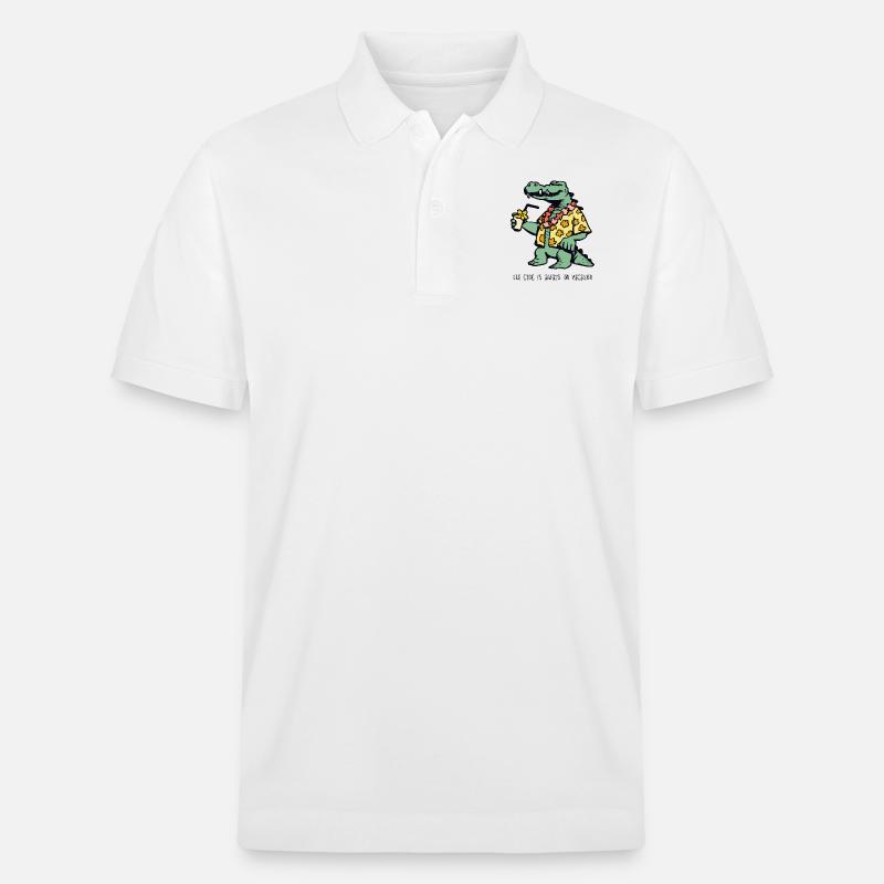 Hapi le crocodile en vacances - Polo PREPSTER bio Stanley/Stella Unisexe - blanc