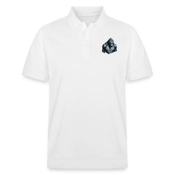 Polygon-Gorilla - Stanley/Stella Unisex Bio-Poloshirt PREPSTER - Weiß - Vorne - Roxy (174cm) & Andy (188cm)