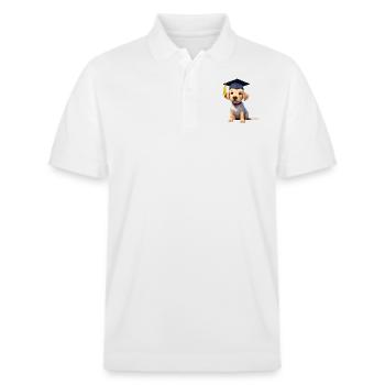 Bachelor Labrador Studium Hunde Schulabschluss - Stanley/Stella Unisex Bio-Poloshirt PREPSTER - Weiß - Vorne - Roxy (174cm) & Andy (188cm)
