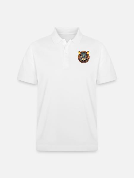 Cheddar Cheese Mouse - Stanley/Stella Unisex Organic Polo Shirt PREPSTER - white