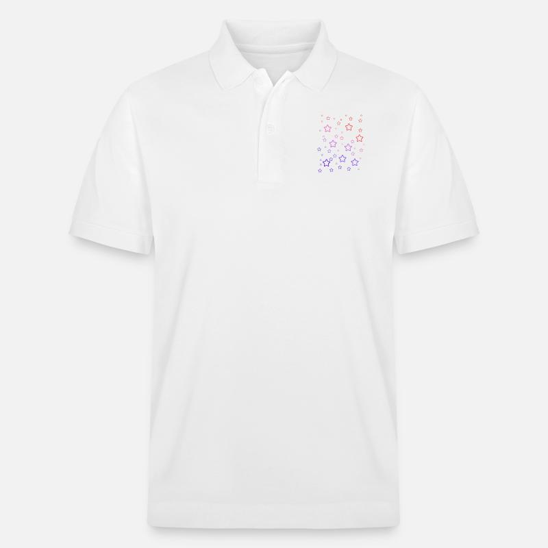Regenbogen-Sterne - Stanley/Stella Unisex Bio-Poloshirt PREPSTER - Weiß