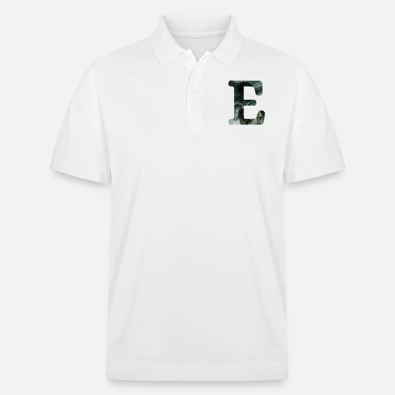 Lettre e marbré vert - Polo PREPSTER bio Stanley/Stella Unisexe - blanc