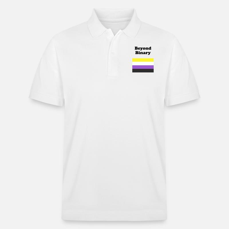 Non Binary Flag Beyond Binary - Stanley/Stella Unisex Organic Polo Shirt PREPSTER - white