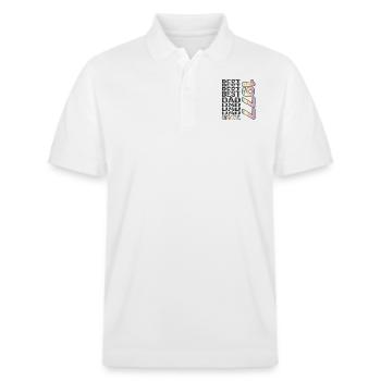 Bester Papa der Welt seit 1977 Vatertag - Stanley/Stella Unisex Bio-Poloshirt PREPSTER - Weiß - Vorne - Roxy (174cm) & Andy (188cm)