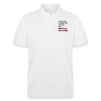 I came here to chew gum and kick ass... - Stanley/Stella Unisex Organic Polo Shirt PREPSTER - white - Front - Roxy (174cm) & Andy (188cm)