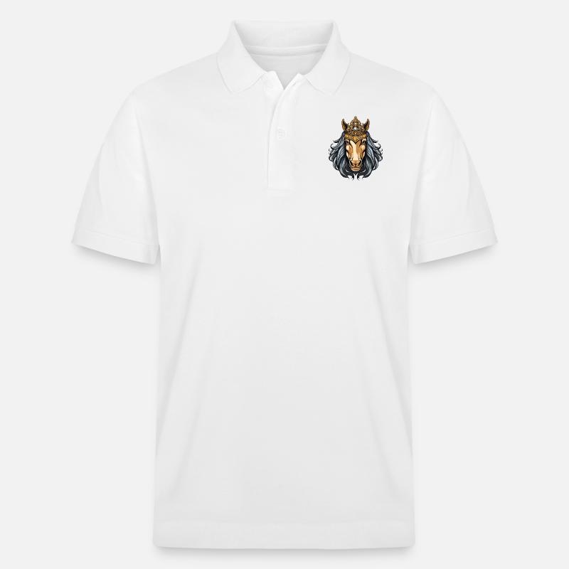 Pferd Krone - Stanley/Stella Unisex Bio-Poloshirt PREPSTER - Weiß