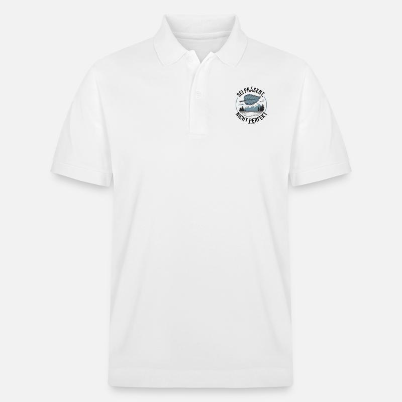 Sei präsent nicht perfekt - Stanley/Stella Unisex Bio-Poloshirt PREPSTER - Weiß
