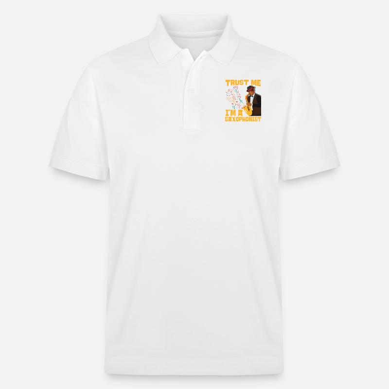 Saxophone Trust Me I'm A - Stanley/Stella Unisex Bio-Poloshirt PREPSTER - Weiß