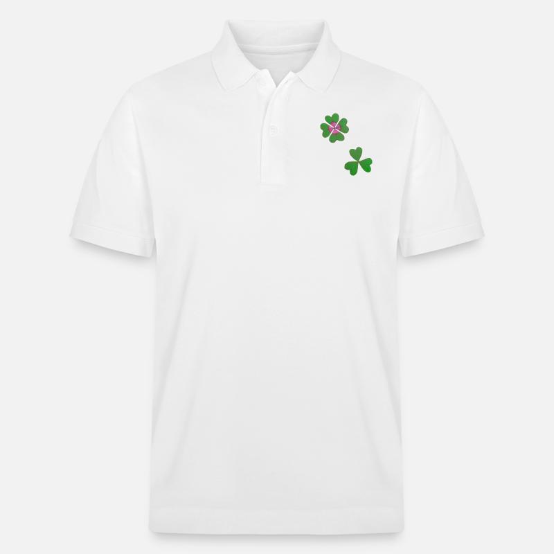 Vierblättriges Kleeblatt - Stanley/Stella Unisex Bio-Poloshirt PREPSTER - Weiß