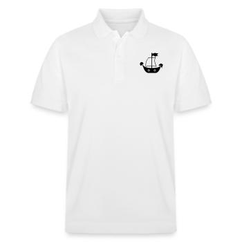 Bateau pirate - Polo PREPSTER bio Stanley/Stella Unisexe - blanc - Devant - Roxy (174cm) & Andy (188cm)