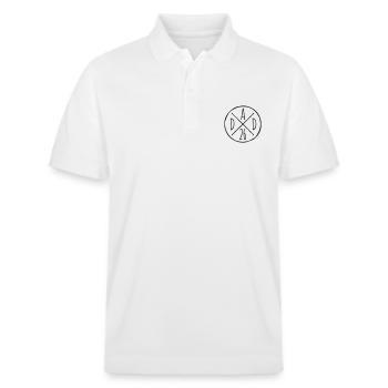 Dad 26 Vater Baby Papa 2026 Vatertagsgeschenk - Stanley/Stella Unisex Bio-Poloshirt PREPSTER - Weiß - Vorne - Roxy (174cm) & Andy (188cm)