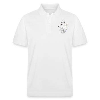 La vie est meilleure avec des amis! - Cadeau pour les amoureux des chats - Polo PREPSTER bio Stanley/Stella Unisexe - blanc - Devant - Roxy (174cm) & Andy (188cm)